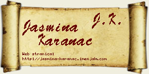 Jasmina Karanac vizit kartica